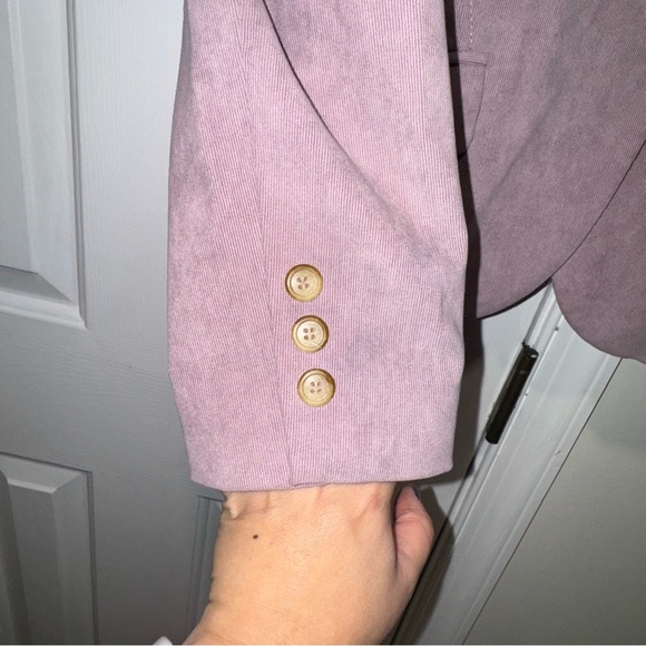Petite Sophisticate corduroy lilac purple vintage single button blazer 12P - Picture 6 of 13